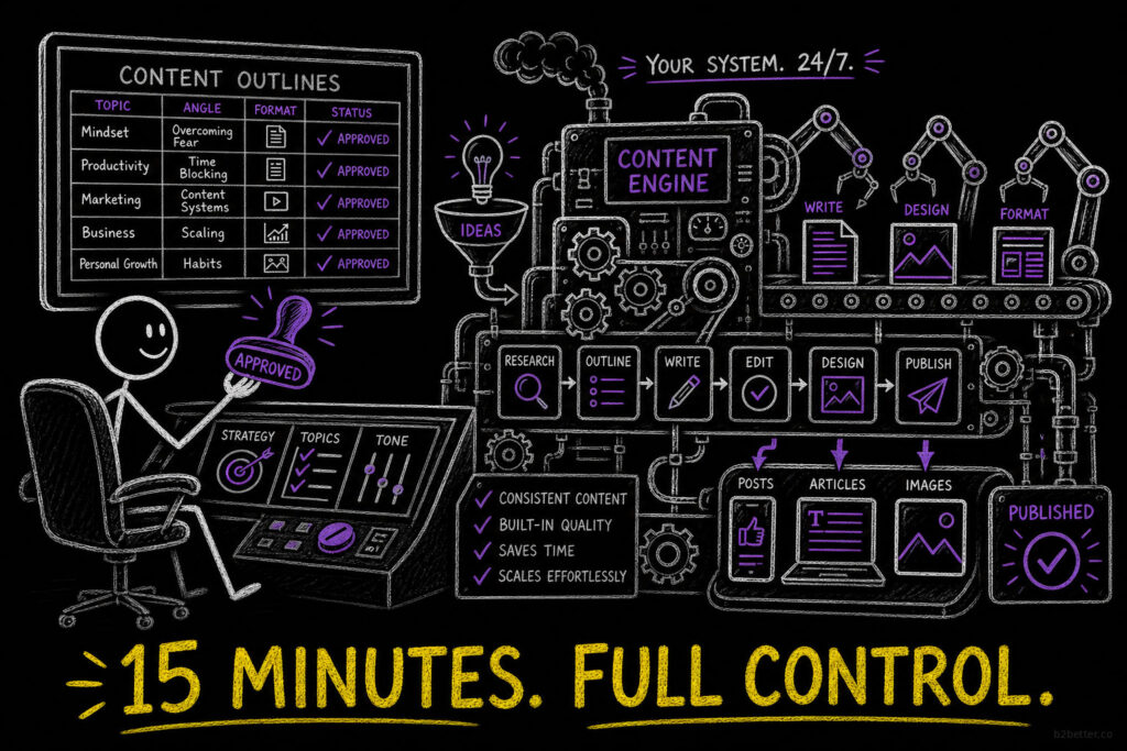 B2Better's Content Engine, an automated content marketing tool, is always human-in-the-loop